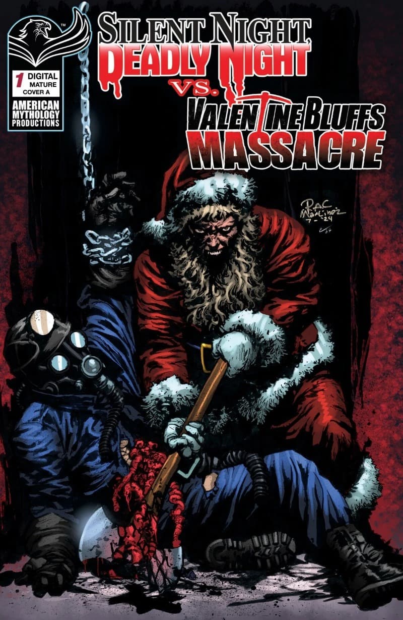 Silent Night Deadly Night vs Valentine Bluffs Massacre (2025) comic cover - Read online free
