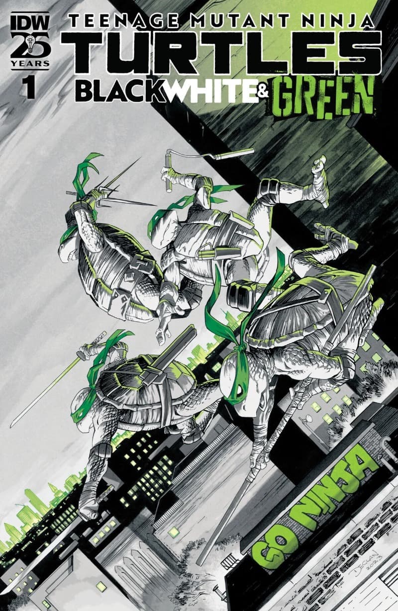 Teenage Mutant Ninja Turtles: Black, White, & Green (2024-) comic cover - Read online free