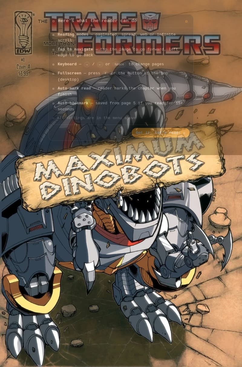 The Transformers: Maximum Dinobots (2008-2009) comic cover - Read online free